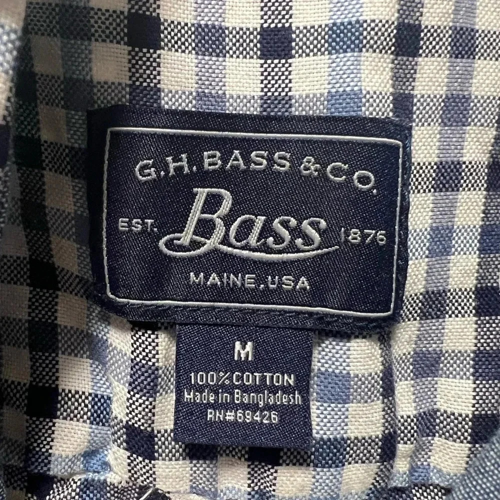 G.H Bass & Co Long Sleeve Button Down Plaid Shirt Size Medium - Picture 3 of 5